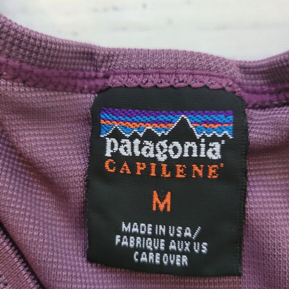 Patagonia Capilene Size M	Lightweight Layer Purple Long Sleeve Top Activewear - Picture 7 of 8